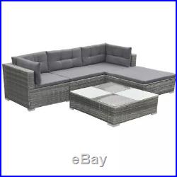 vidaXL Garden Sofa Set 14 Piece Rattan Wicker Patio Outdoor Lounging Furniture