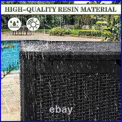 100 Gallon Resin Deck Box Lockable Large Outdoor Storage Boxes for Garden Tools