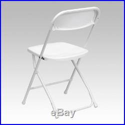 (10 PACK) 650 Lbs Weight Capacity Commercial Quality White Plastic Folding Chair