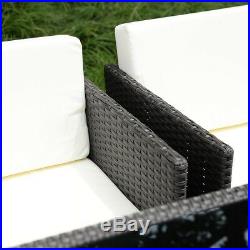 11 Pcs Wicker Rattan Patio Furniture Outdoor Pool Dining Table Cushion Seat Set