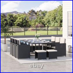 11pc Rattan Sofa Set Outdoor Patio Wicker Dining Furniture Cushioned Seat Table