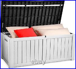 120 Gallon Large Deck Box, Outdoor Storage for Patio Furniture Cushions, Garden