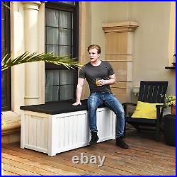 120 Gallon Large Deck Box, Outdoor Storage for Patio Furniture Cushions, Garden