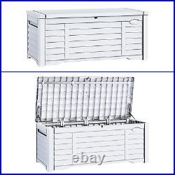 120 Gallon Outdoor Storage Box Deck Patio Bench Waterproof Lock Organizer Garden