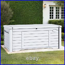 120 Gallon Outdoor Storage Box Deck Patio Bench Waterproof Lock Organizer Garden