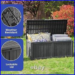 120 Gallon Outdoor Storage Box Deck Patio Container Pool Cushion Easy Lockable