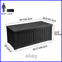 120 Gallon Patio Storage Deck Box Bench Outdoor Weatherproof Organizer Deck box