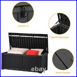120 Gallon Patio Storage Deck Box Bench Outdoor Weatherproof Organizer Deck box