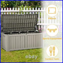 120 Gallon Plastic Storage Container Patio Deck Box Outdoor poolside Container