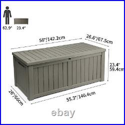 120 Gallon Plastic Storage Container Patio Deck Box Outdoor poolside Container
