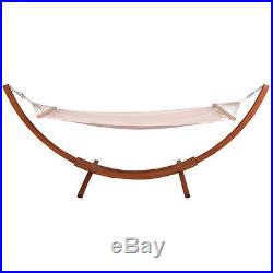 123X46X48 Wooden Curved Arc Hammock Stand with Cotton Hammock Outdoor New