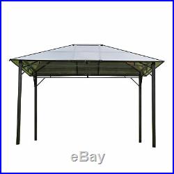 12'x10' Outdoor Patio Gazebo Canopy Tent Hardtop Polyester Roof Garden Pergola