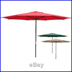 13' FT Sun Shade Patio Aluminum Umbrella UV30+ Outdoor Market Garden Beach Deck