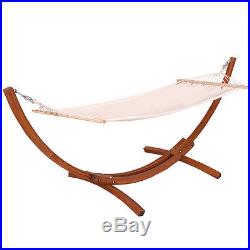 142x50x51 Wooden Curved Arc Hammock Stand with Cotton Garden Outdoor New