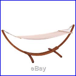 142x50x51 Wooden Curved Arc Hammock Stand with Cotton Garden Outdoor New