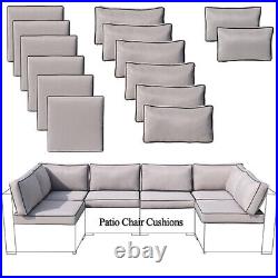14X Outdoor Patio Furniture Chair Cushions Set Replacement Grey Sofa Insert
