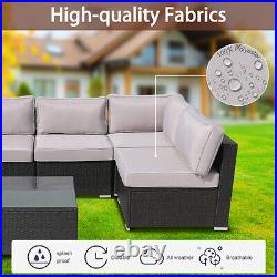 14 Pcs Outdoor Patio Chair Cushion Covers Set Replacement Sofa Grey Slipcover