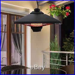1500w Outdoor Hanging Ceiling Electric Halogen Patio Heater Remote Control withLED
