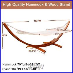 161 Wooden Curved Arc Hammock Stand With Hammocksize Garden Swing Outdoor Patio