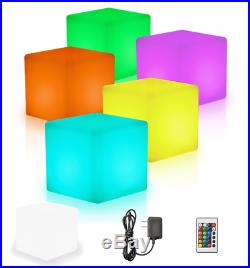 16 Cube LED Color Light Stool Outdoor Indoor Patio Party Yard Table Chair Seat