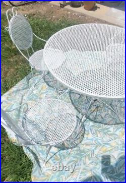 1950 wrought iron patio furniture set With Tea Cart