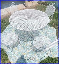 1950 wrought iron patio furniture set With Tea Cart