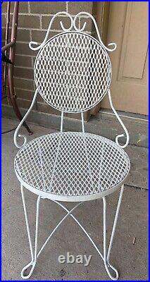 1950 wrought iron patio furniture set With Tea Cart