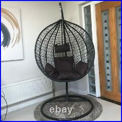 1/2 seat seater double Rattan Swing Patio Garden Weave Hanging Egg Chair Cocoon