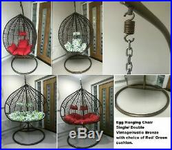 1/2 seat seater double Rattan Swing Patio Garden Weave Hanging Egg Chair cocoon