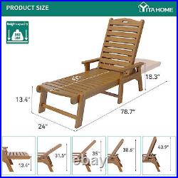 1pc Outdoor Chaise Lounge Chairs Adjustable Backrest Resin Patio Lounger Beach