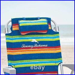 2020 Tommy Bahama Chairs Folding Backpack Beach Deck Blue Green Stripes 2-PACK
