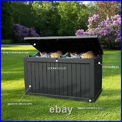230 Gallon Resin Deck Storage Container Box Outdoor Patio Garden Black XXL Large