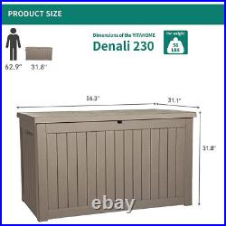 230 Gallon XX-Large Outdoor Storage Deck Box for Patio Cushions Garden Tools
