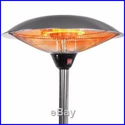 24 Electric Patio Heater Outdoor Free Stand Infrared Radiant adjustable height