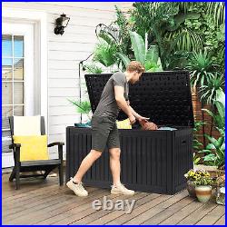 260 Gallon Large Outdoor Weatherproof Deck Box Patio Garden Storage Organizer