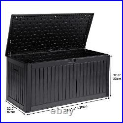 260 Gallon Outdoor Deck Box Resin Patio Waterproof Storage Box Container Bench