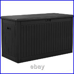260 Gallon Patio Deck Box Resin Waterproof Outdoor Storage Box Container Bench