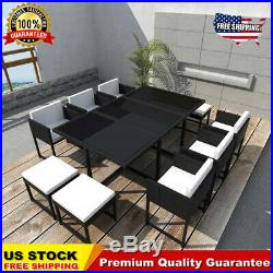 27 PCS Outdoor Dining Furniture Set Rattan Garden Patio Table and Chairs