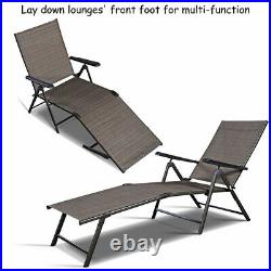 2PCS Pool Chaise Lounge Chair Recliner Outdoor Patio Furniture Adjustable New