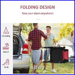 2PC Folding Outdoor Furniture Set, 2 Rocking Chairs for Camping, Patio, Red