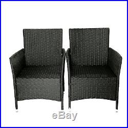 2PC Patio Rattan Wicker Chair Sofa Patio Garden Furniture withCushion Outdoor