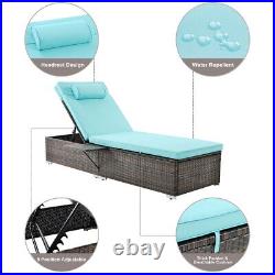 2X Pool Side Porch Chaise Lounge Chair Outdoor Patio Sun Bed Rattan Furniture