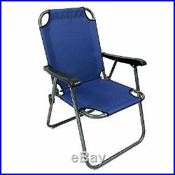 2 Blue Outdoor Patio Folding Beach Chair Camping Chair Arm Lightweight Portable