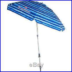 2 Blue Tommy Bahama Backpack Cooler Beach Chairs Plus + 7' Blue Beach Umbrella