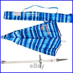 2 Blue Tommy Bahama Backpack Cooler Beach Chairs Plus + 7' Blue Beach Umbrella