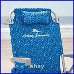 2 PACK Tommy Bahama Backpack Beach Folding Deck Chair Blue Flower 2021 IN HAND