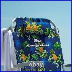 2 PACK Tommy Bahama Backpack Folding Deck Beach Chair 2021 Blue with Pineapple