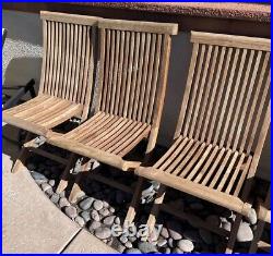 2 PCS Outdoor Patio Folding Garden Chairs Camping Solid Teak Wood