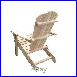 2 PCS Outdoor Wood Adirondack Chair Garden Furniture Lawn Patio Deck Folding