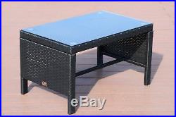 2 PC Wicker Rattan Furniture Bistro Set Loveseat Sofa Outdoor Patio Garden Chair